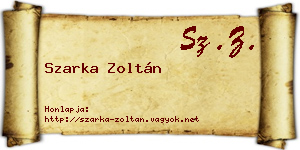 Szarka Zoltán névjegykártya