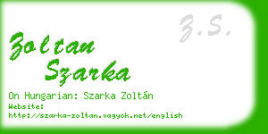 zoltan szarka business card
